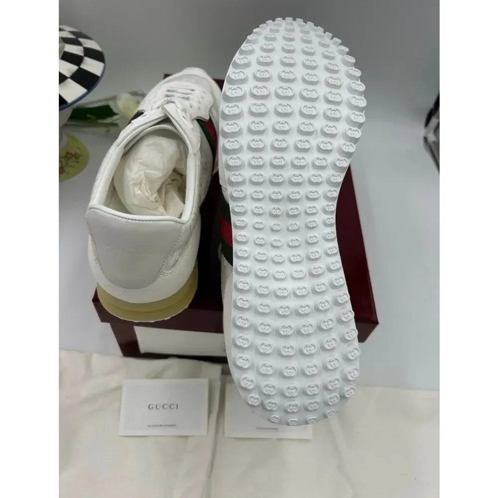 Men's Gucci re-motion GG canvas/suede sneakers size 12 fits 12.5 US made Italy